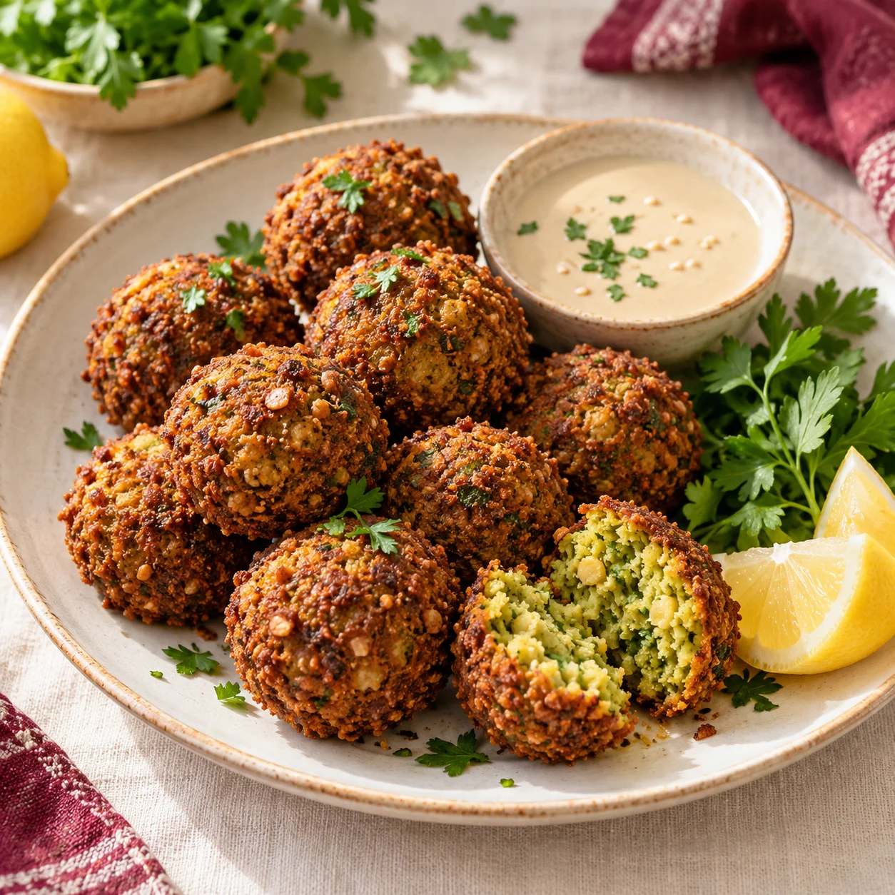 Assiette de falafels et de légumes